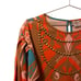 Sheridan French Womens 3/4 Balloon Sleeve Coral & Blue Above Knee Dress XS