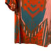 Sheridan French Womens 3/4 Balloon Sleeve Coral & Blue Above Knee Dress XS