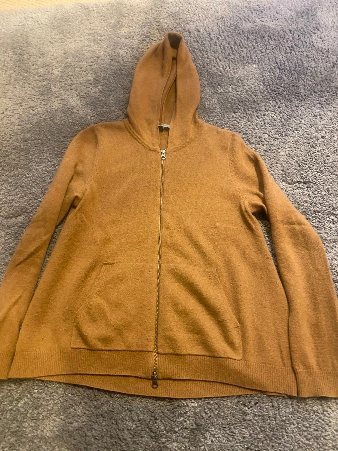 Camel cashmere zipper sweater