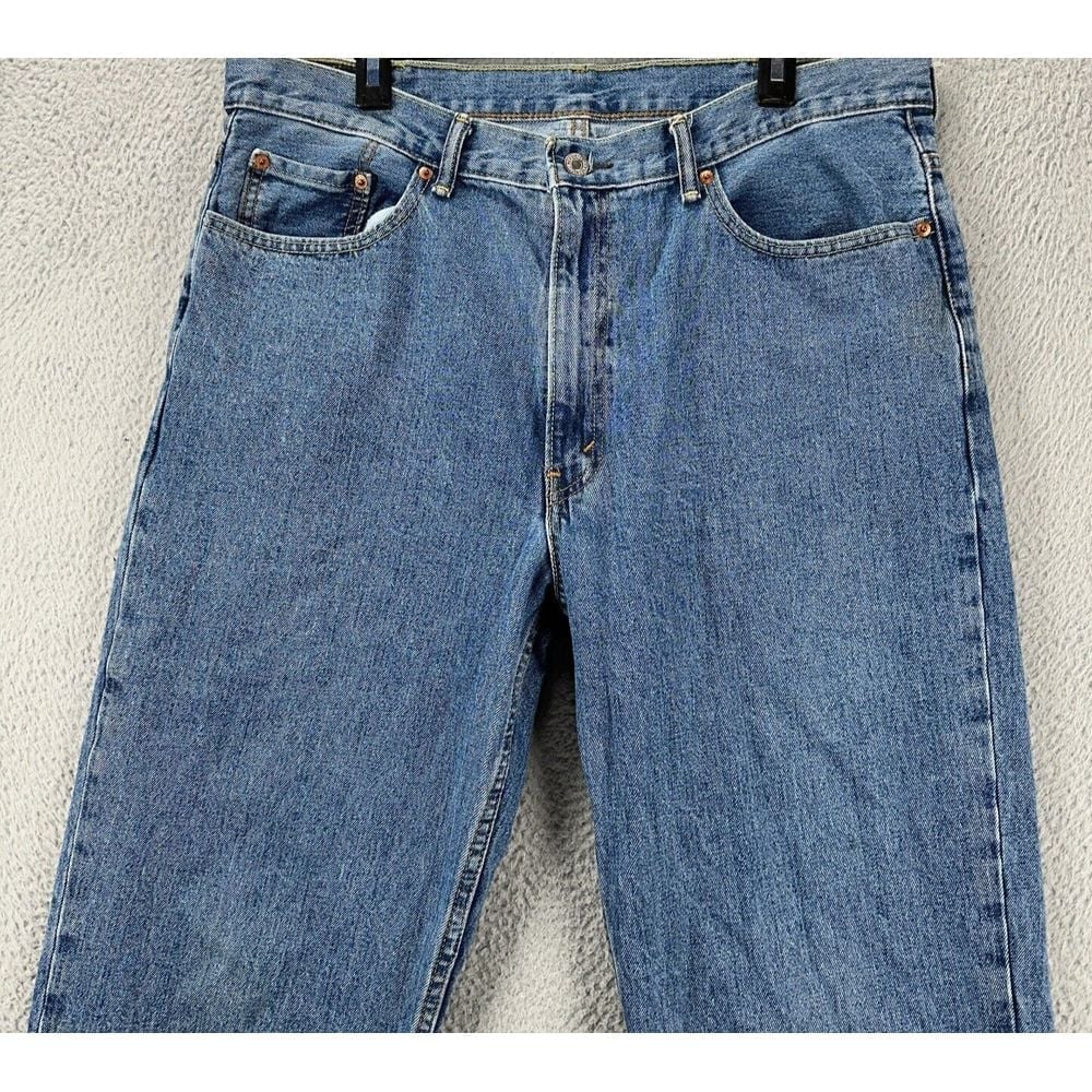 Levis 550 Jeans Men 38X30 Blue Straight Leg Red Tab 100% Cotton Denim 5 Pockets