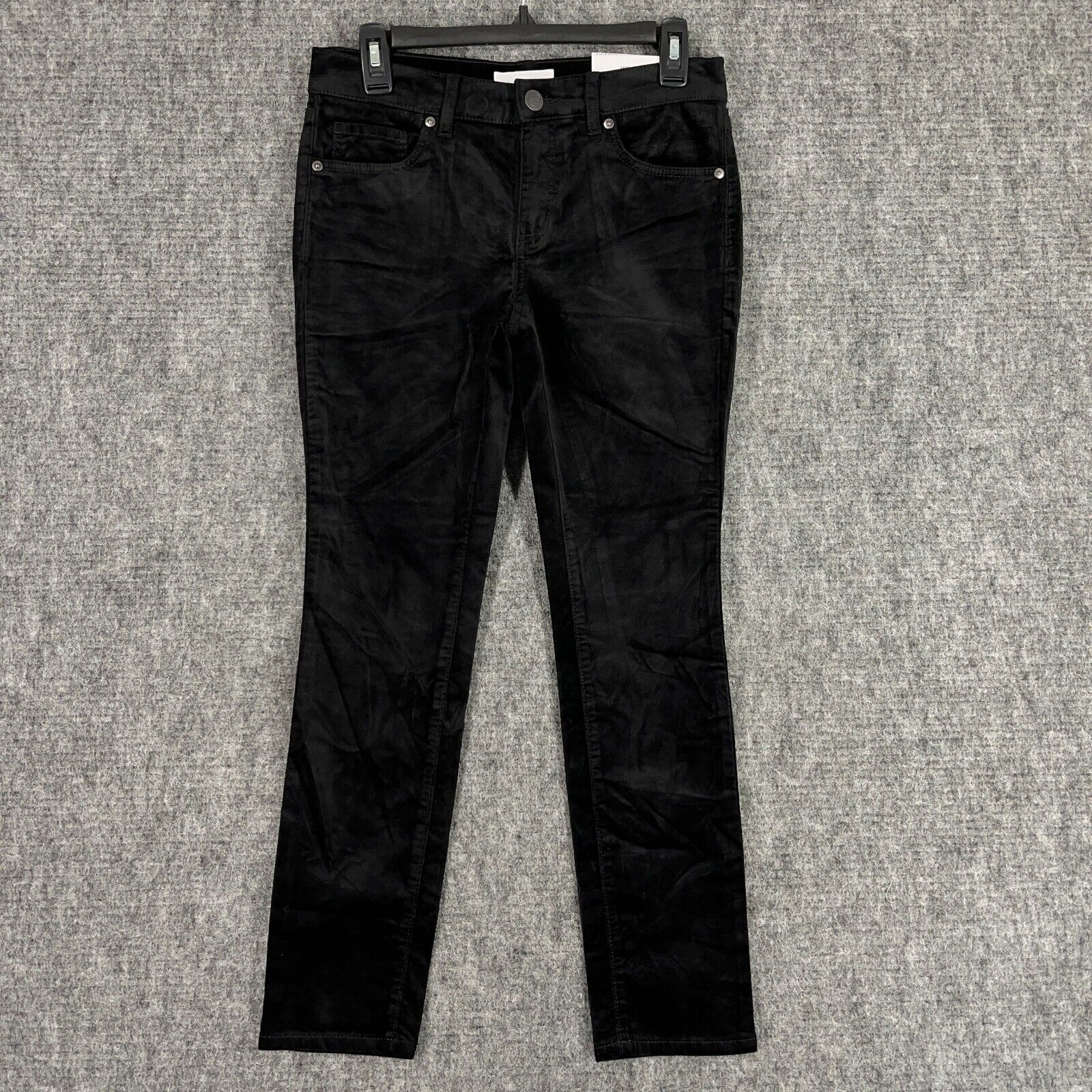 LOFT Womens Velvet Modern Skinny Pants 27 petite Black Stretch Business Casual
