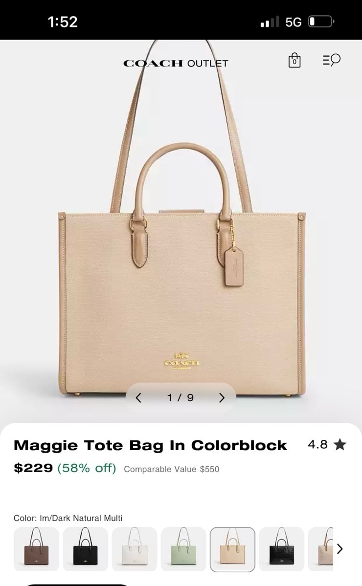 Coach Maggie tote bag in colorblock