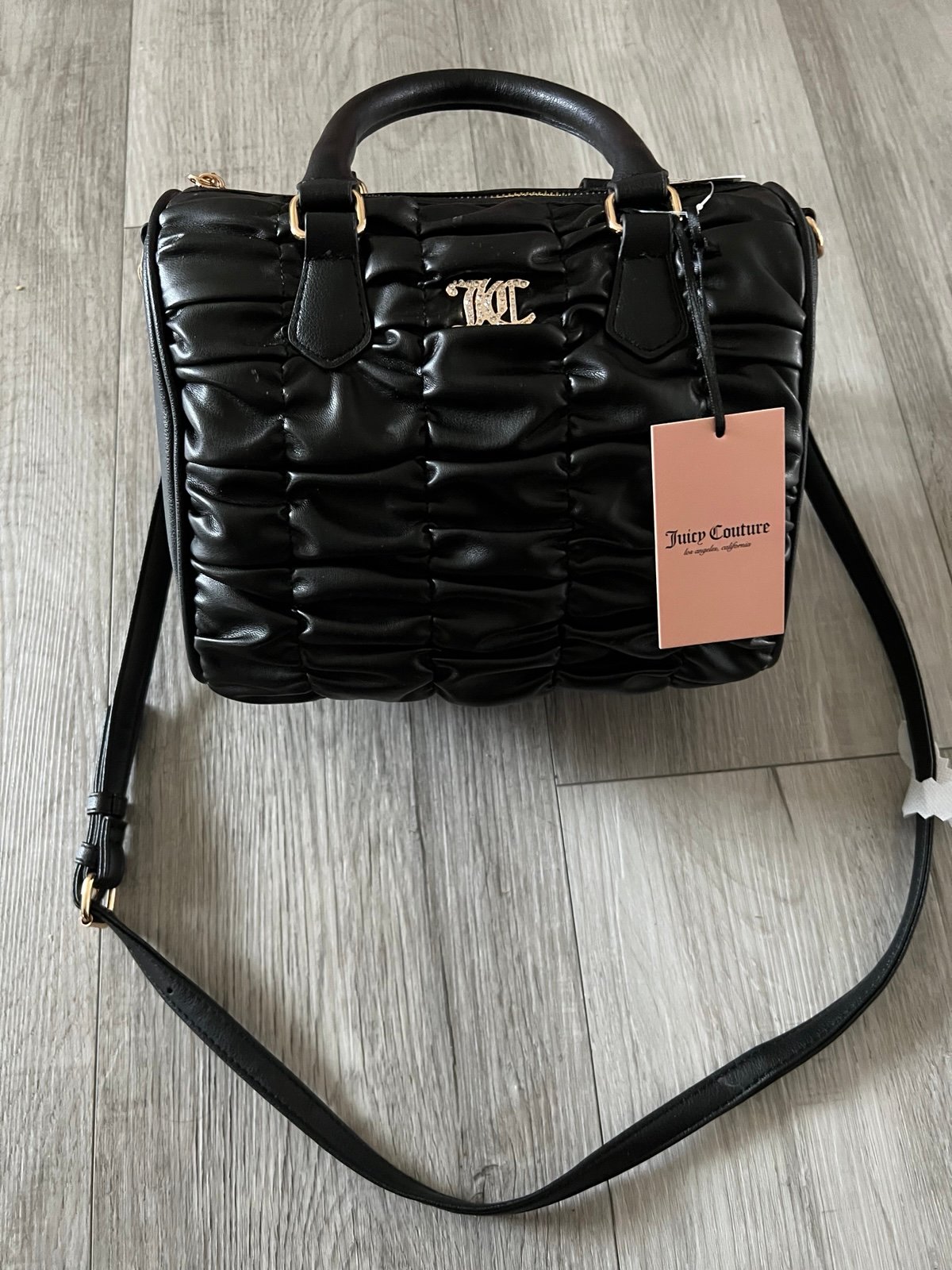 Juicy Couture Run the World Quilted Satchel Liquorice