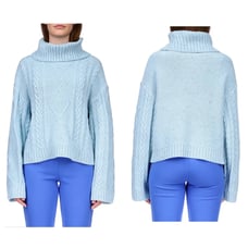 Sanctuary Women's Mod Cable Stitch Turtleneck Pullover Sweater Size L NWT.