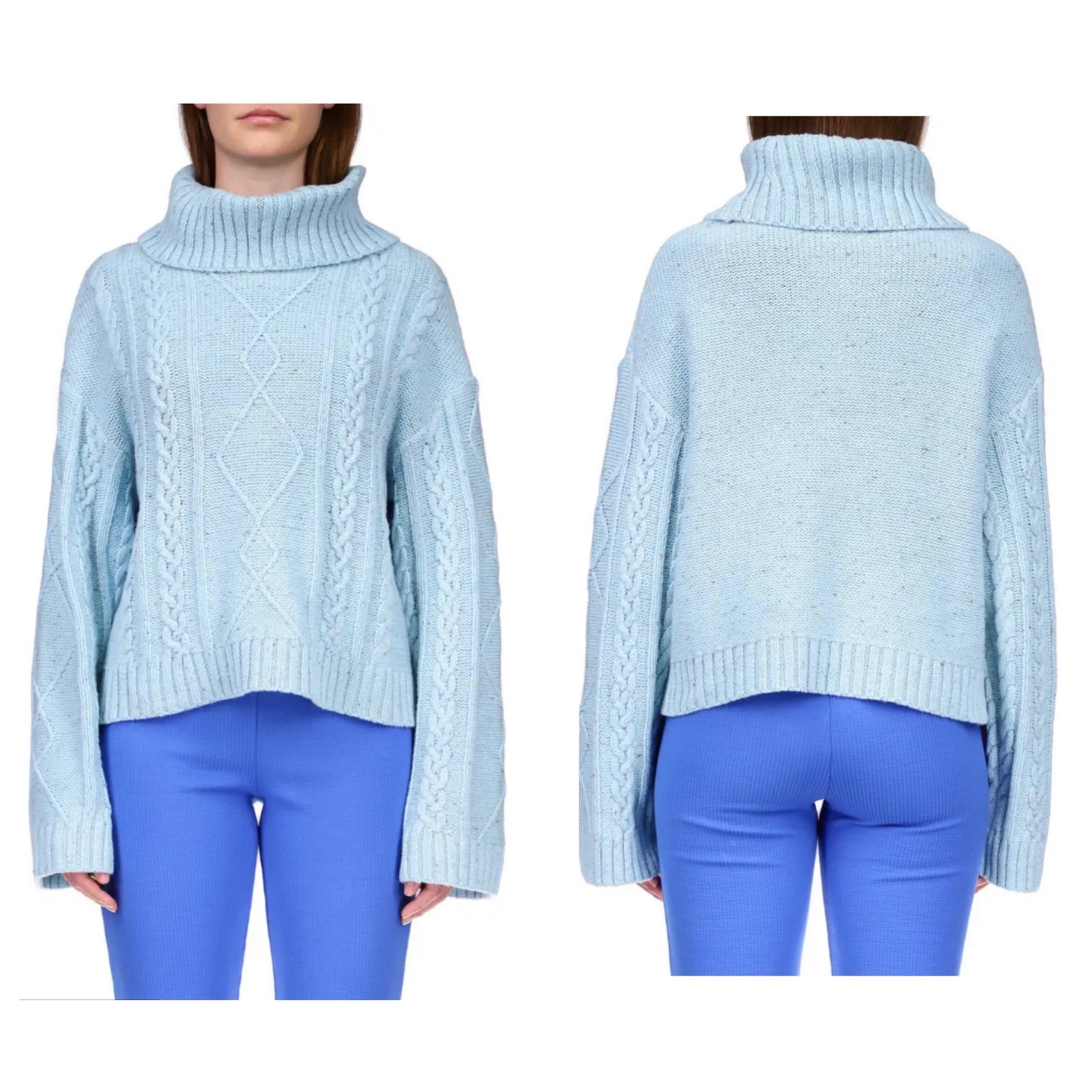 Sanctuary Women's Mod Cable Stitch Turtleneck Pullover Sweater Size L NWT.