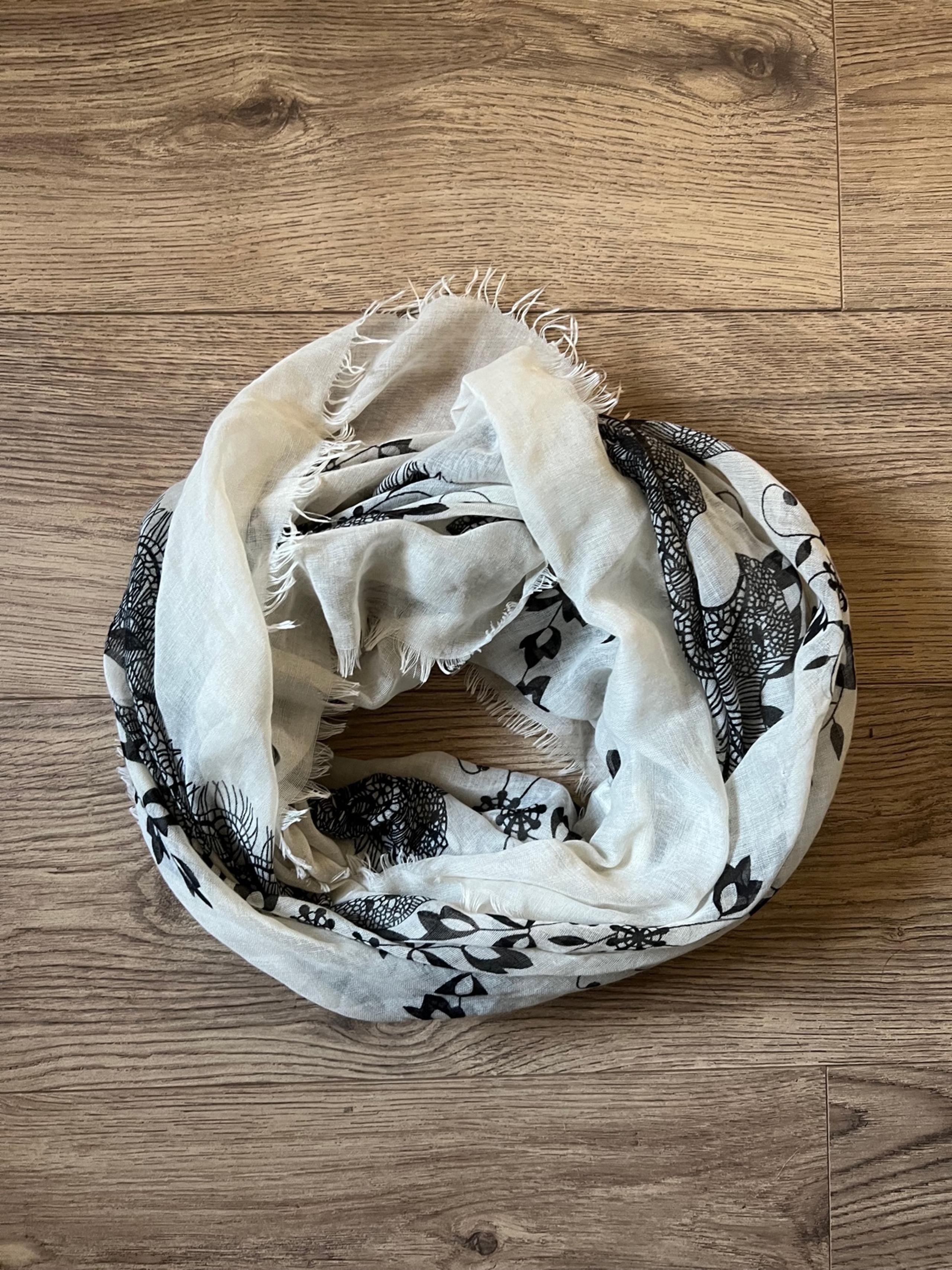 White floral infinity scarf