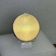 Vintage Richard Hudnut Compact Gold Toned Sun Ray Clasped Rare Signed Unused USA