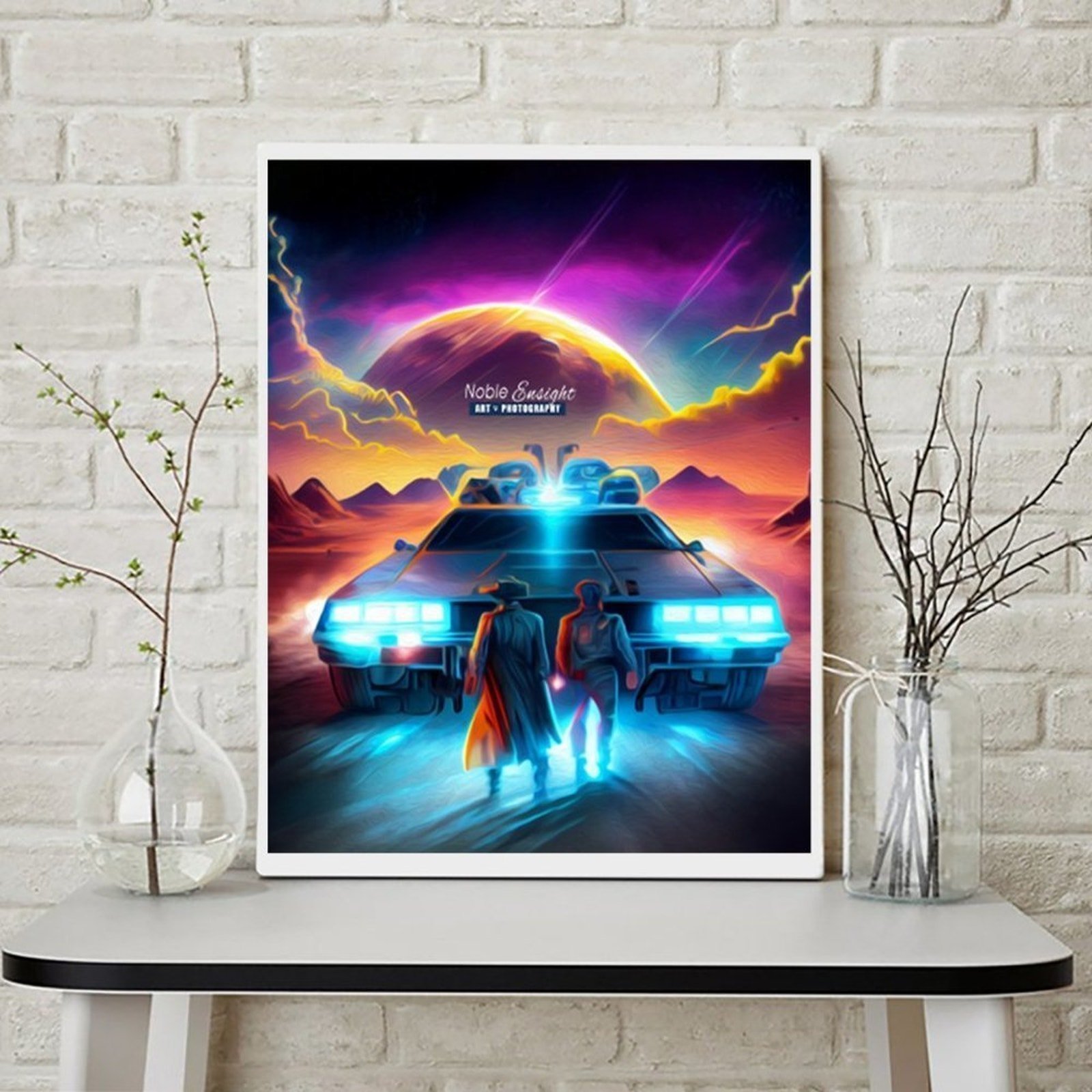 11x14 Back To The Future Delorean Fantasy Art Oil Painting Print