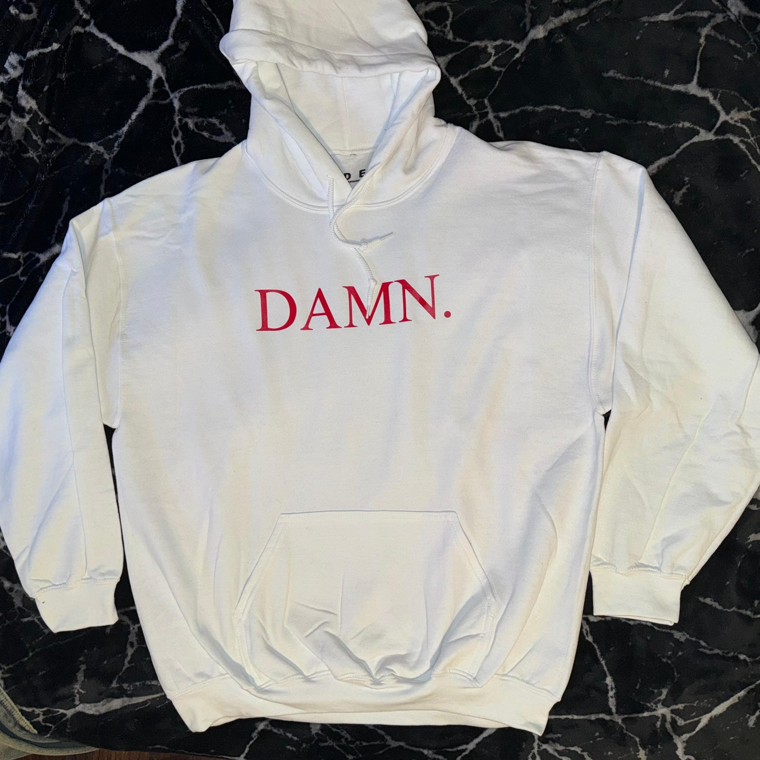 Men’s size large Kendrick Lamar Damn Hoodie white tee merch tour sweatshirt tde