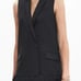 The Limited Sleeveless Blazer, Vest, Dress, Small Black Button Up Fringe Lined