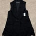 The Limited Sleeveless Blazer, Vest, Dress, Small Black Button Up Fringe Lined
