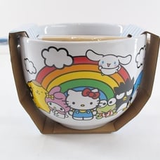 Hello Kitty And Friends Ceramic Ramen Noodle Bowl With Chopsticks Sanrio NEW
