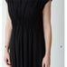 PAS DE CALAIS Pleated Crepe Dress Designer Quite Luxury minimalist Japanese 34/4
