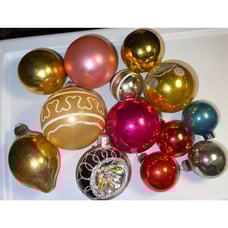Vintage Stamped Shiny Brite Mercury Glass Indent! Christmas Ornament Lot #1