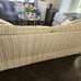 Beige brown/seafoam striped pull-out couch. Pick-up only, Montclair NJ.