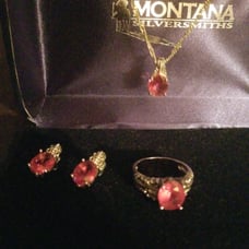 sterling silver jewelry Rubie set