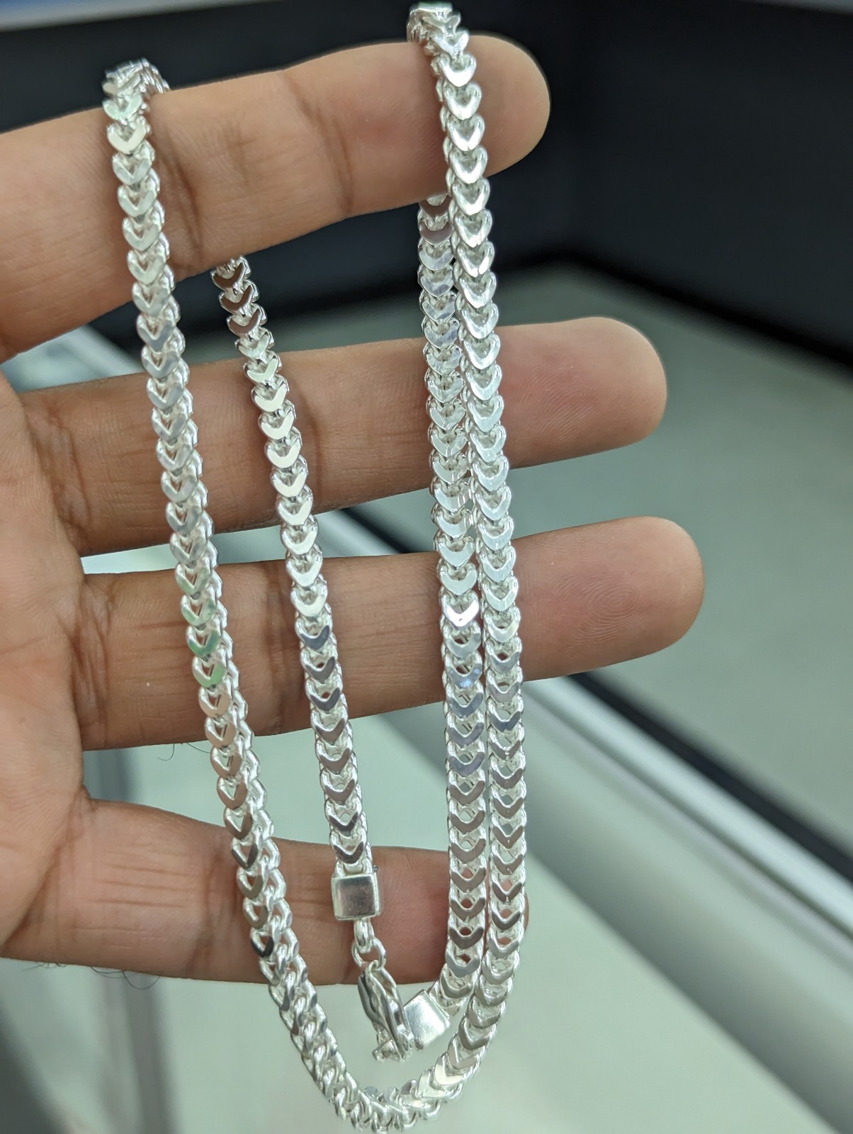 925 Sterling Silver Franco Chain 4.4mm 22 Inches