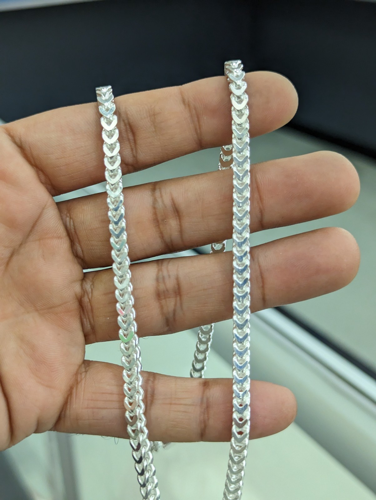 925 Sterling Silver Franco Chain 4.4mm 22 Inches