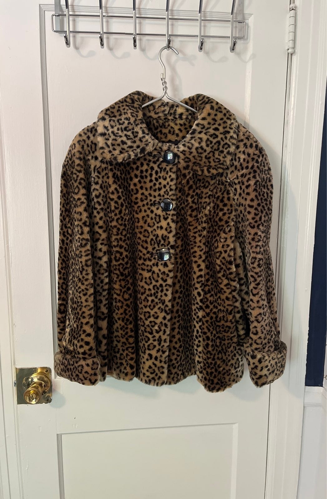 Maria Dionisiou Leopard Print Faux Fur Coat