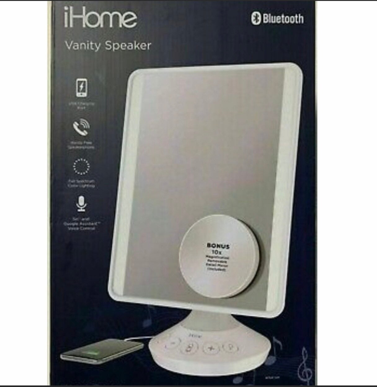 iHome Mirror with Bluetooth Audio, LED L