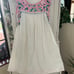 MI Golondrina (Mexico) Liliana Gris Rosa y Verde embrodered dress small