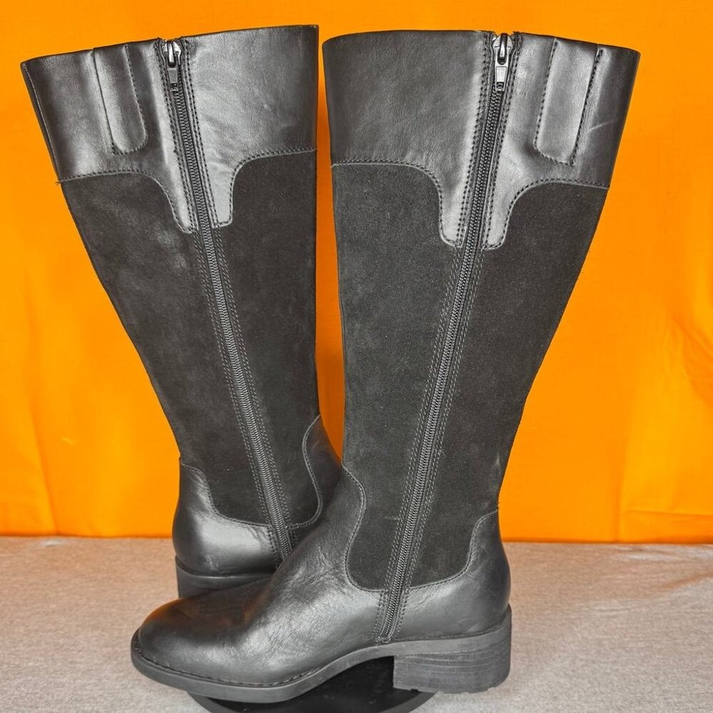 Born Ginger Knee High Leather Suede Horse Bit Boot Size 7 M
