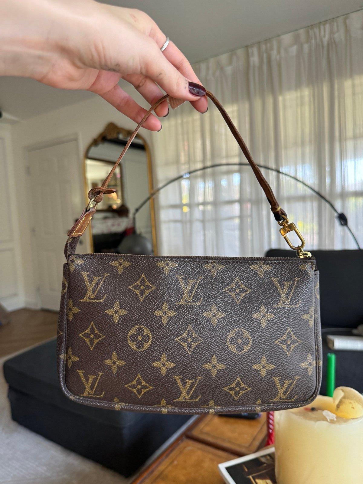 Authentic Louis Vuitton pochette bag , no D ring MADE IN FRANCE + LV lock