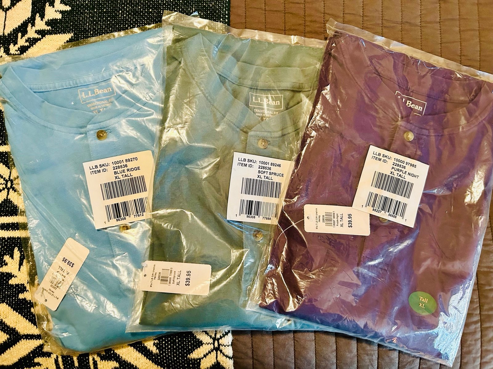 L. L. Bean Unshrinkable Henley lot XL Tall