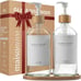 Kitchen Soap Dispenser Set - Glass Soap Dispenser with Pump set of2