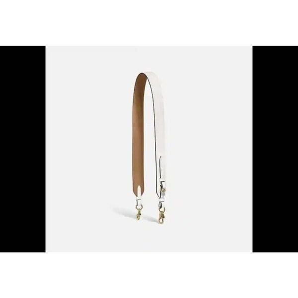 NWT Coach 55606 Novelty Strap Chalk Polished Pebble Leather Gold