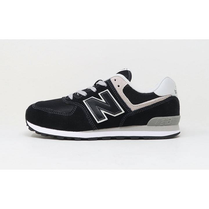 New Balance Big Kids 574 Black/Grey Shoes Size 5.0 - GC574GK