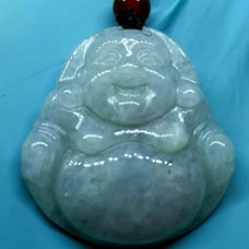 Burmese icy type A jadeite jade pendant.