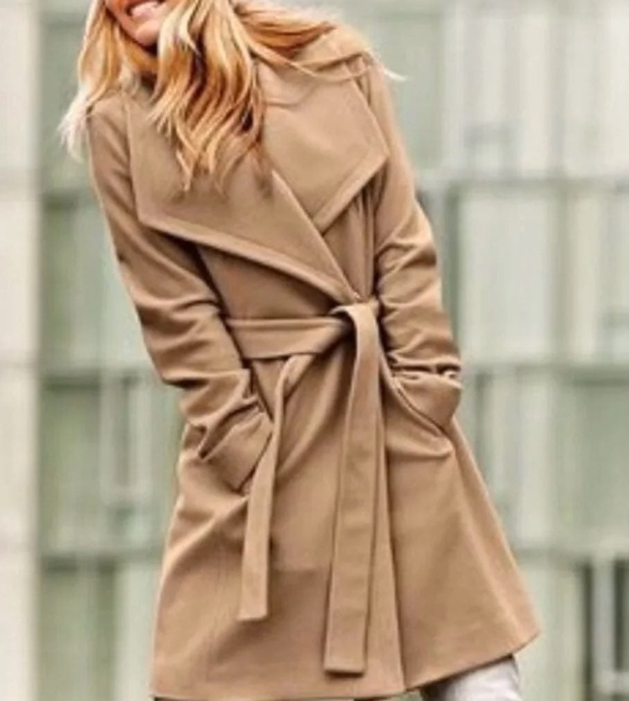 MICHAEL KORS CAMEL WOOL PEACOAT