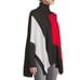 Patrizia Luca Color-block Turtleneck Womens Sweater 0/S Cuff Sleeves Oversized