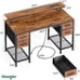 47 inch Computer Desk with 4 Drawers, Gaming Desk with LED Lights & Power Outlet