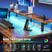 47 inch Computer Desk with 4 Drawers, Gaming Desk with LED Lights & Power Outlet