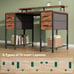 47 inch Computer Desk with 4 Drawers, Gaming Desk with LED Lights & Power Outlet