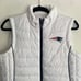 NFL New England Patriots Ladies White Puffer Vest Pats Football Fan Gear Sz L