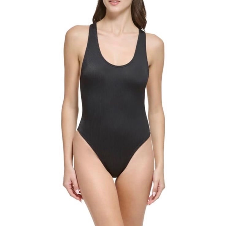 Calvin Klein Women's Black Classic Over The Shoulder One Piece NWT size M
