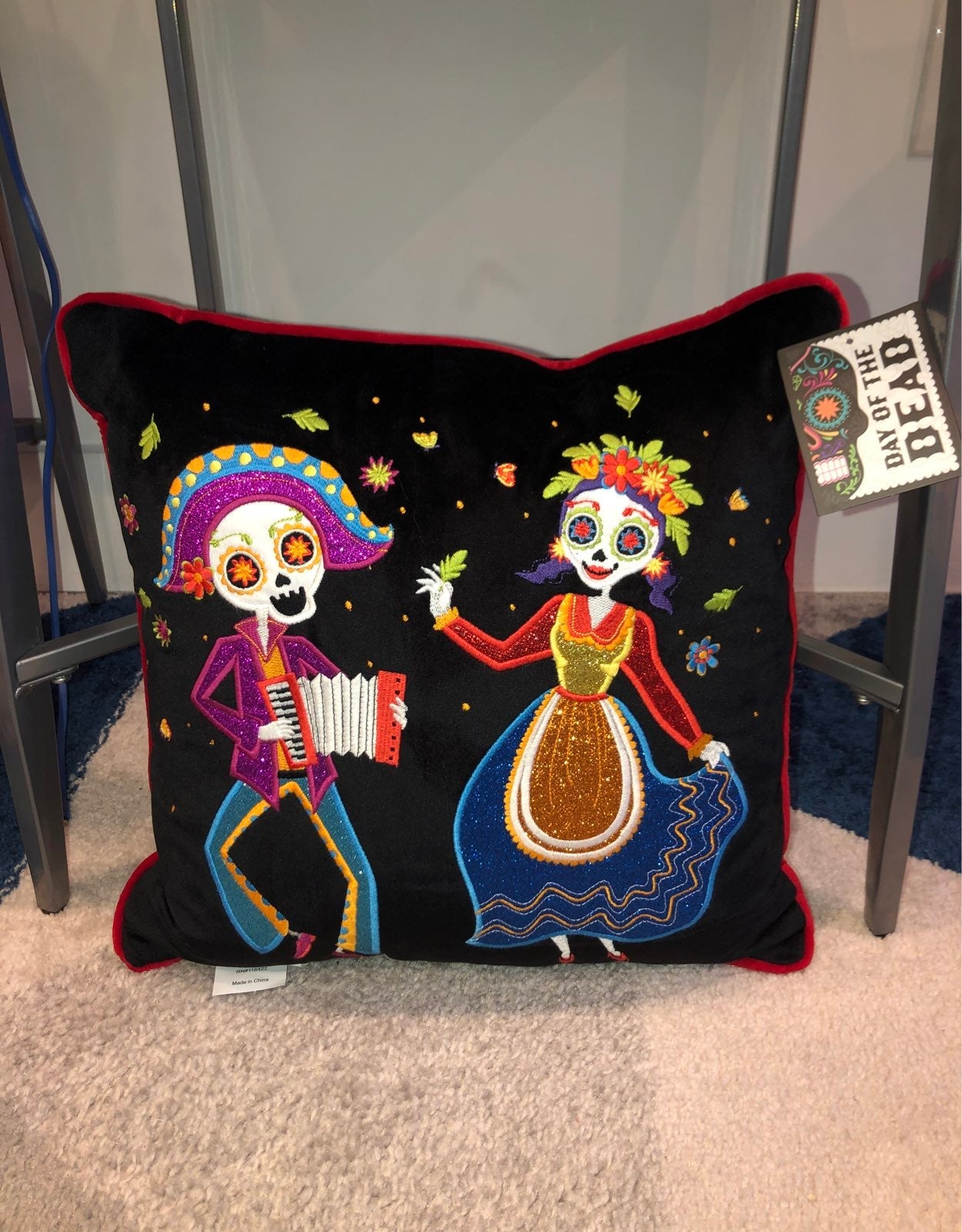 dia de los muertos couple pillow