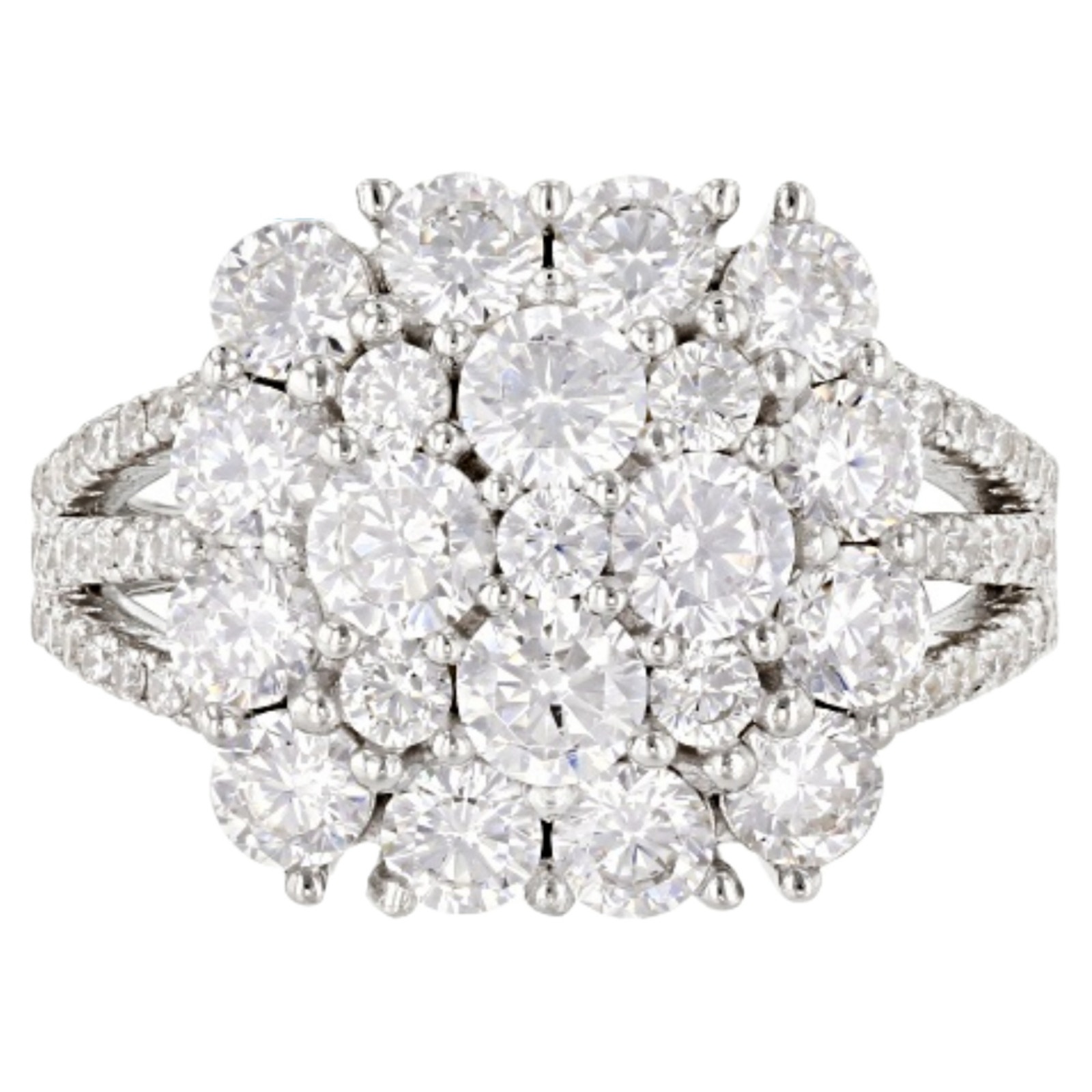 Bella Luce White Cubic Zirconia Rhodium Over Silver Ring 4.86ctw 10 NWT BMC586