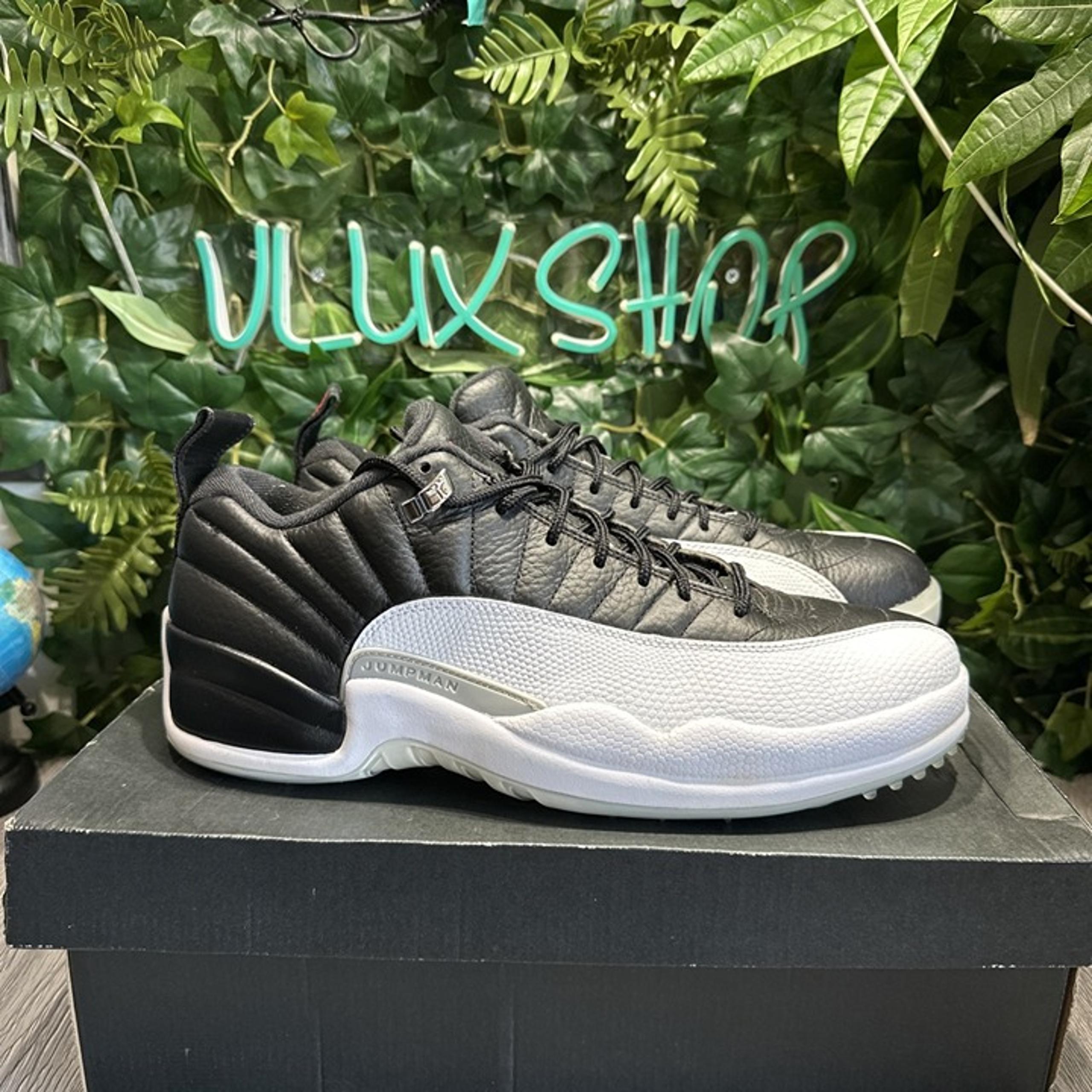 Nike Air Jordan XII 12 Playoff Golf Shoes White Black Mens Size 12 DH4120-010
