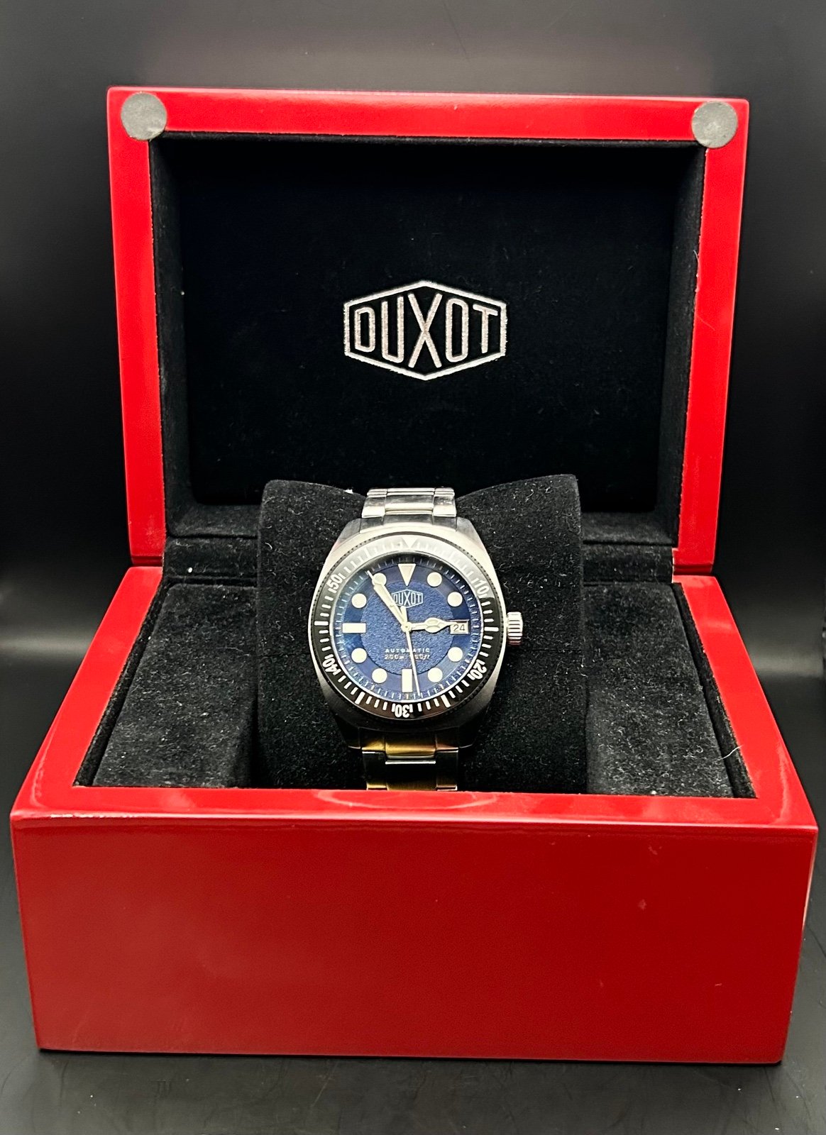 Duxot Men’s Maris Blue Dial Stainless Steel Bracelet Automatic Watch 40mm W Box