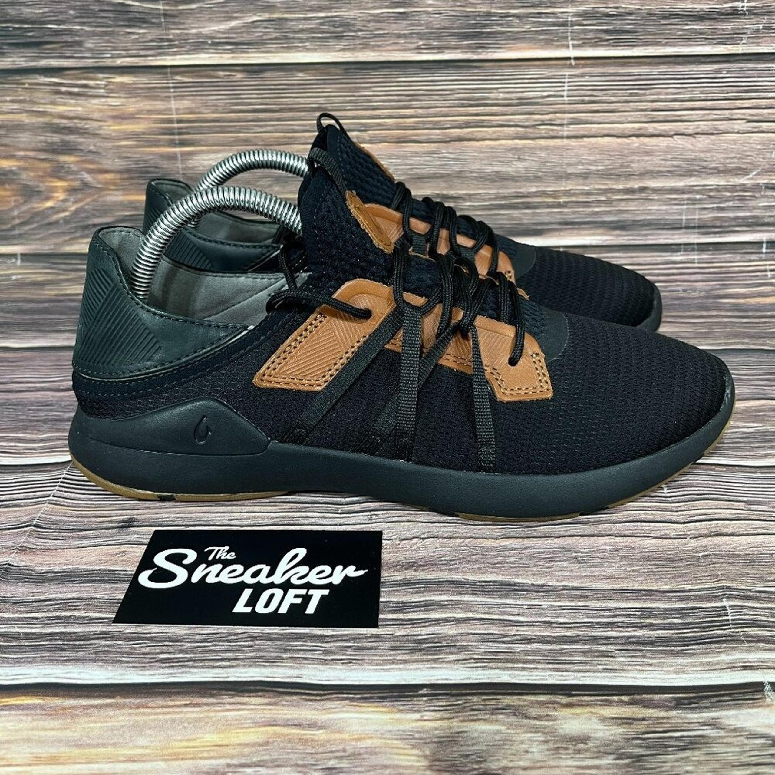 OluKai Men's Mio Li Black Lace Up Lave Rock Mesh Shoes Size 9