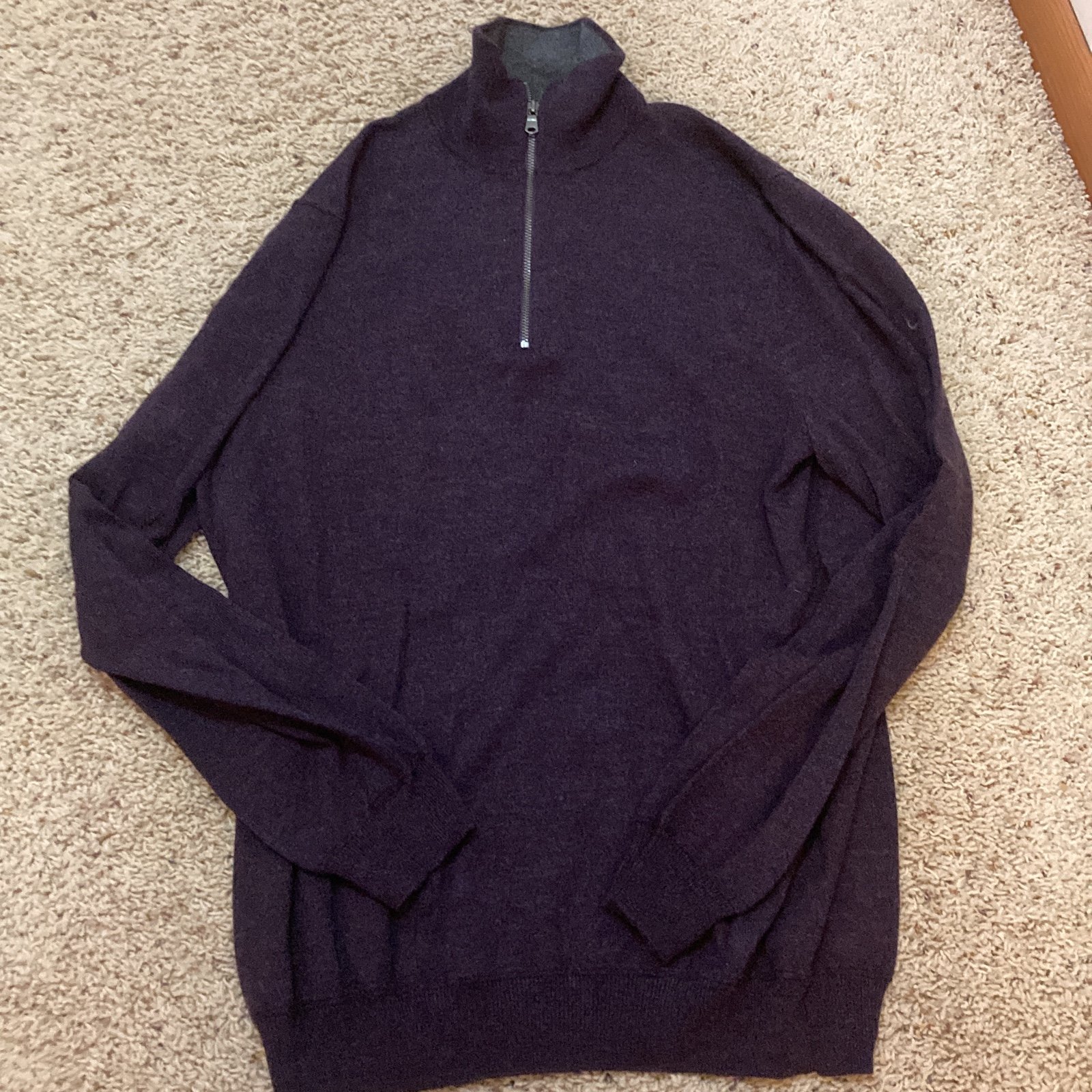 Gap purple 100 percent wool quarter zip sweater