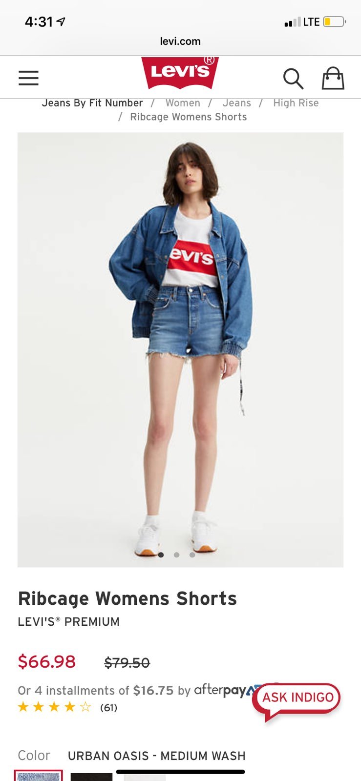 Levi's Ribcage Shorts