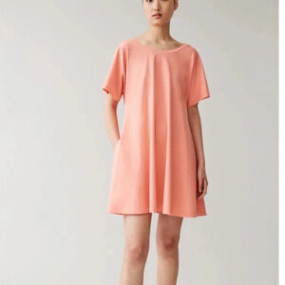 COS NWT Women's A-Line Peach Casual T-Shirt Dress- Size Medium