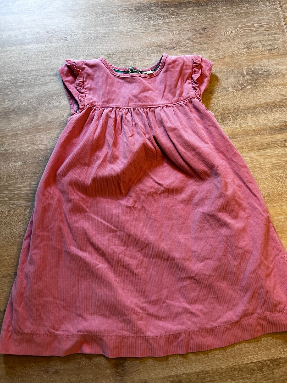 Mini Boden 7/8 micro corduroy floral lined dress EUC
