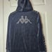 Kappa Stech Black Velvet Rhinestone Jacket Hoodie Women's Small NWT