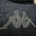 Kappa Stech Black Velvet Rhinestone Jacket Hoodie Women's Small NWT